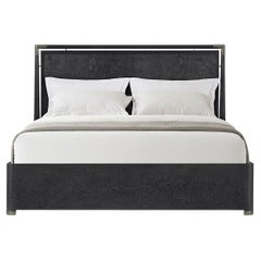 Schwarzes Bett im Mid-Century-Stil im Stil von California King