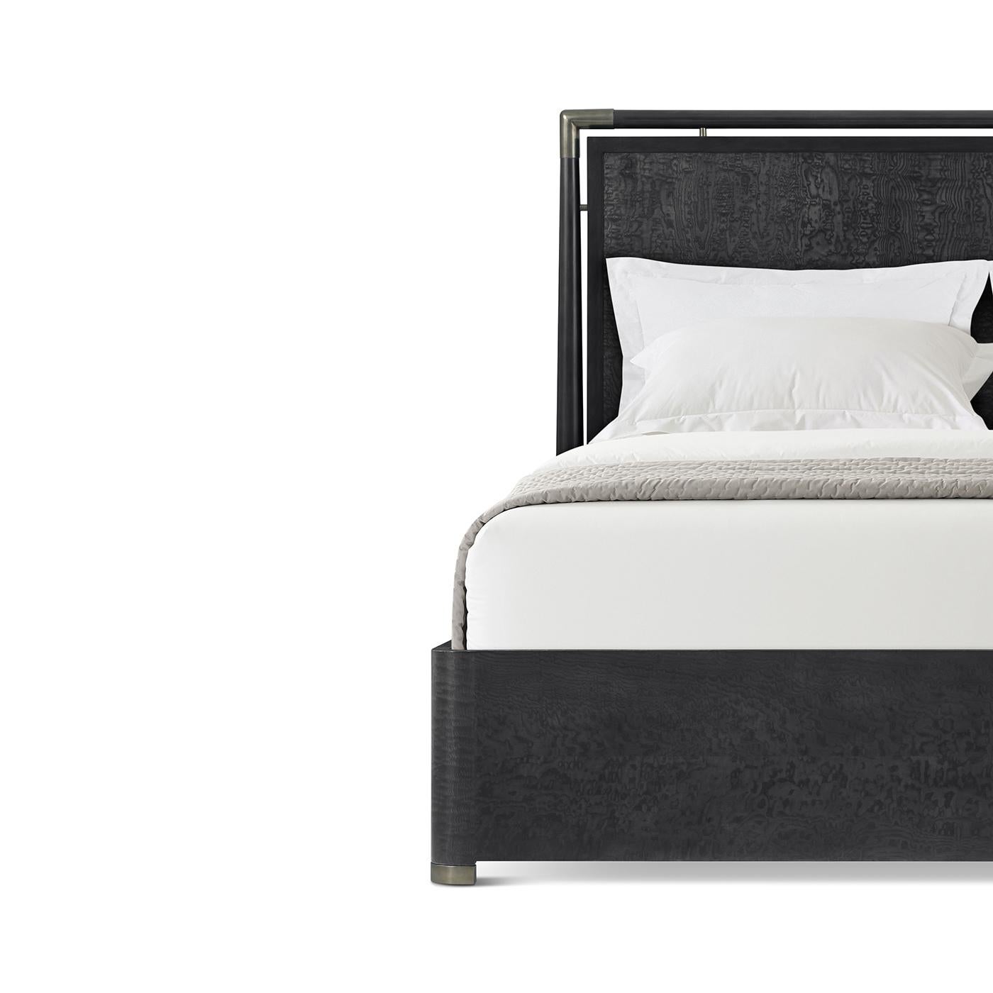 Black Mid Century Style Bed - US King In New Condition For Sale In Westwood, NJ