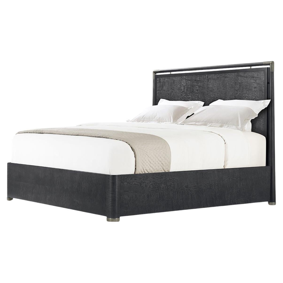 Black Mid Century Style Bed - US King