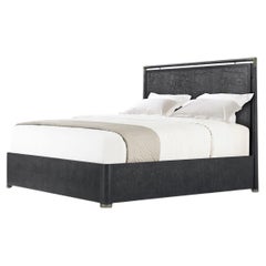 Black Mid Century Style Bed - US King