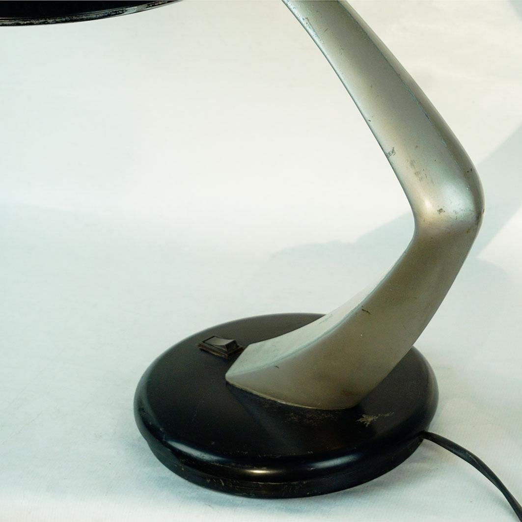Black Midcentury Desk Lamp Boomerang 64 by Fase Madrid Spain For Sale 2