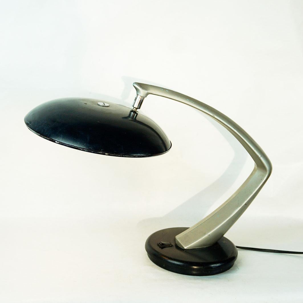 Black Midcentury Desk Lamp Boomerang 64 by Fase Madrid Spain For Sale 4