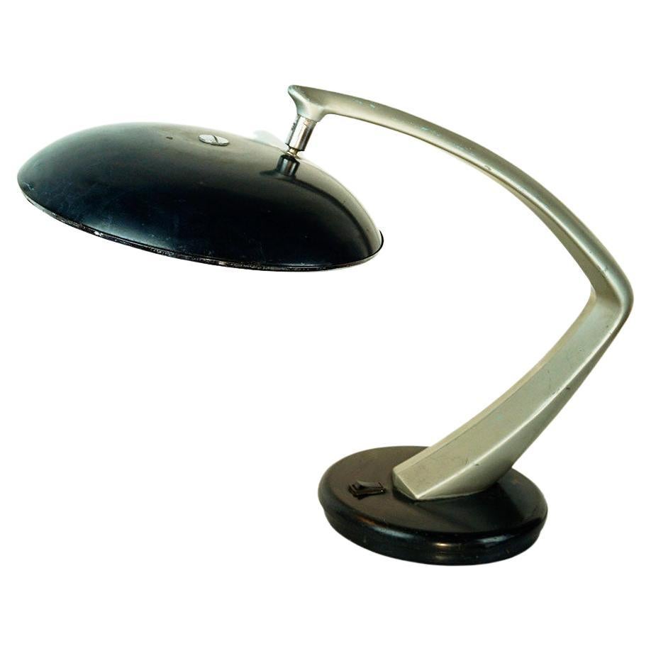 Black Midcentury Desk Lamp Boomerang 64 by Fase Madrid Spain For Sale