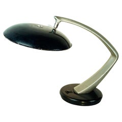 Vintage Black Midcentury Desk Lamp Boomerang 64 by Fase Madrid Spain