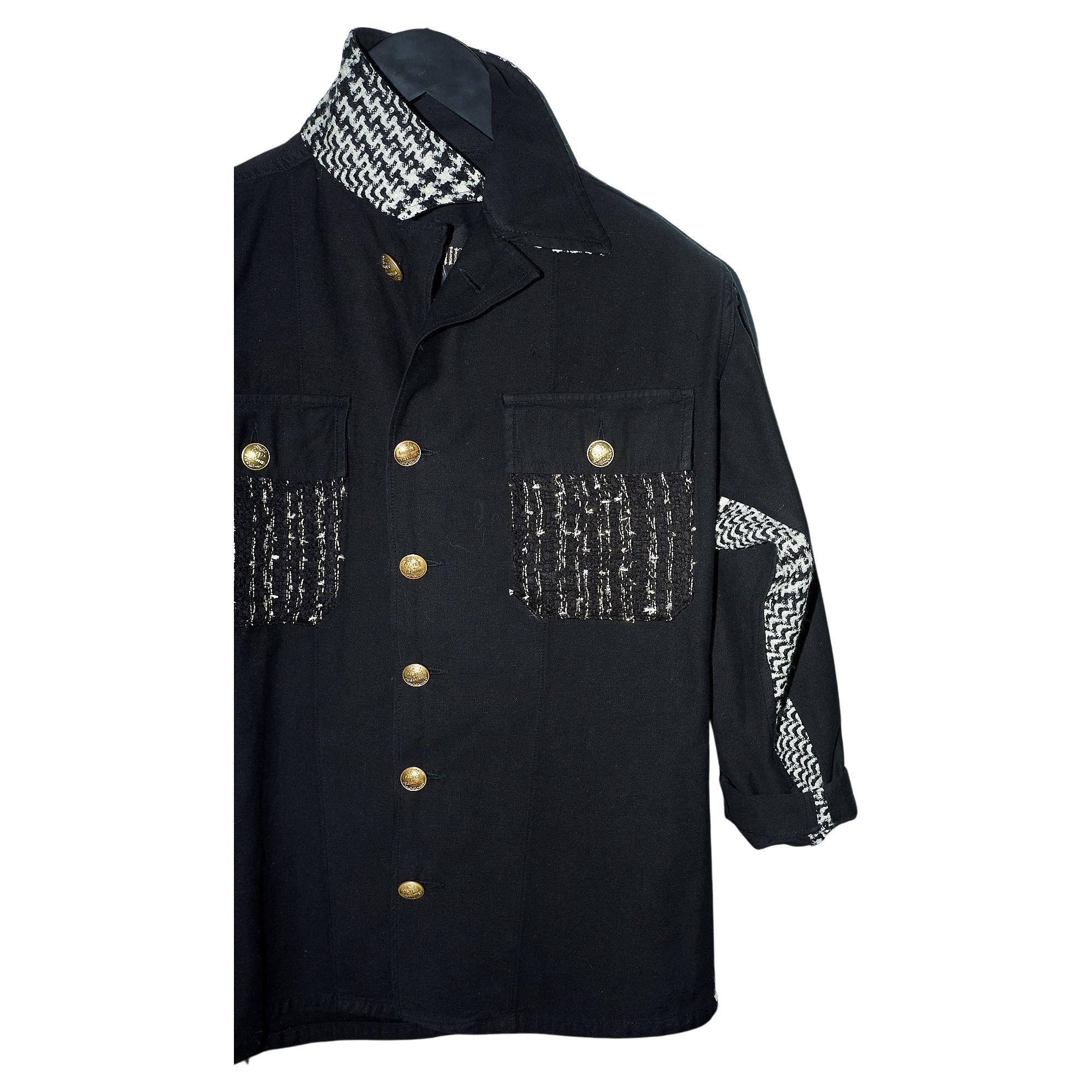 Black Military Jacket Gold Buttons Black Gold Tweed Black White Tweed J Dauphin 2