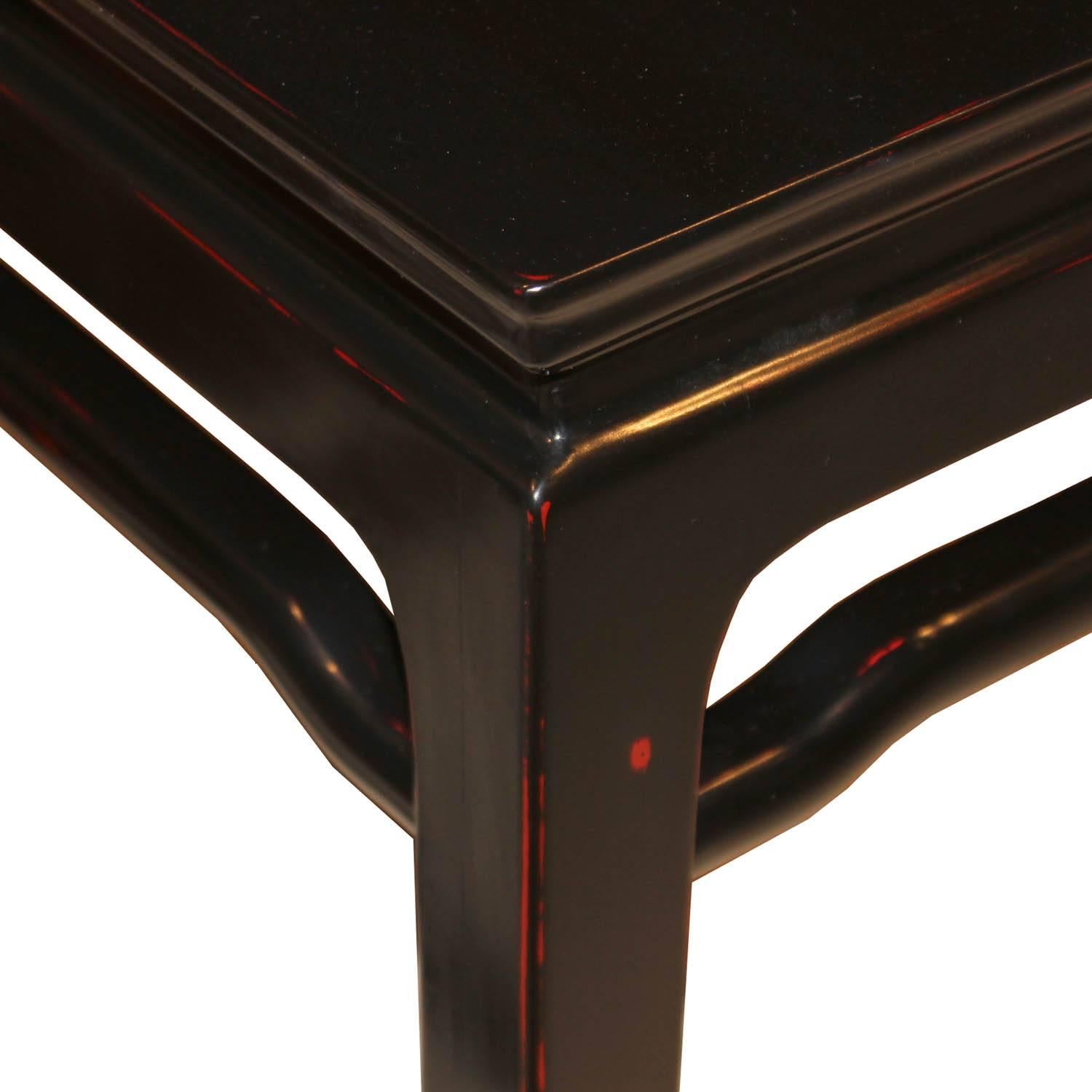 Asian Black Ming-Style Side Table