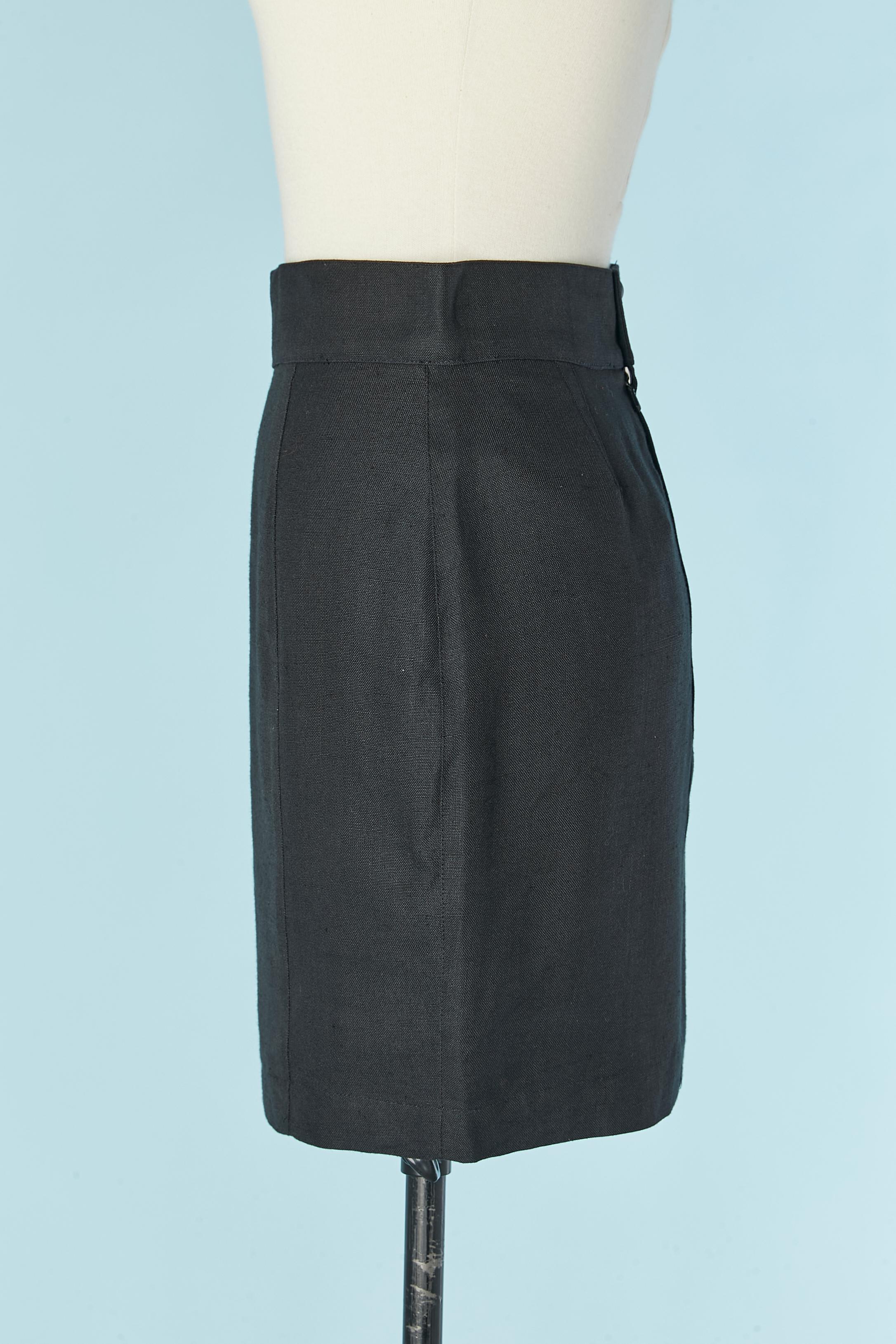 Black mini skirt THIERRY MUGLER In Excellent Condition For Sale In Saint-Ouen-Sur-Seine, FR
