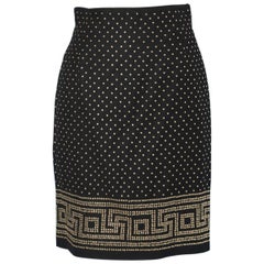 Retro Black mini skirt with gold studs Istante of Versace