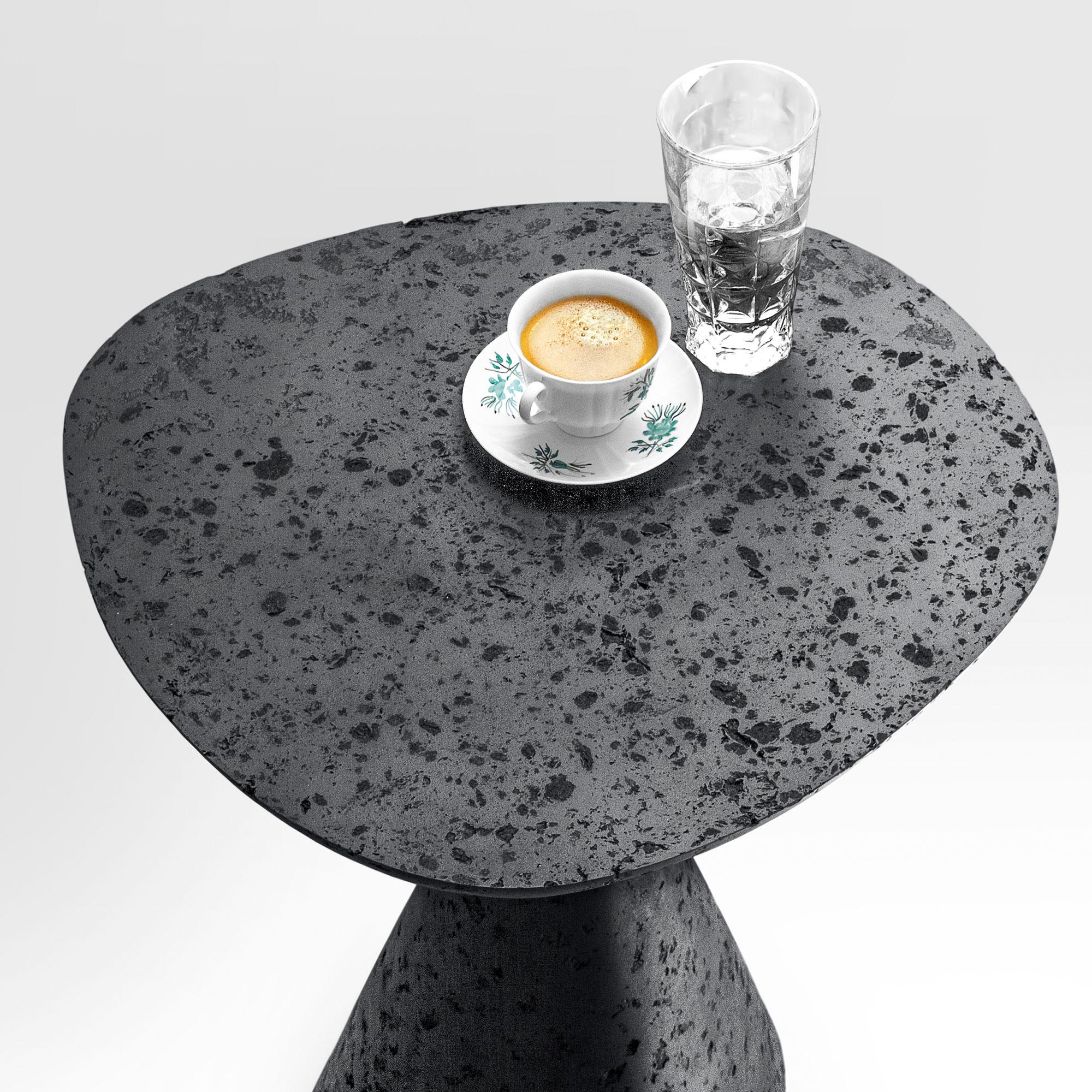 Contemporary Black Matte Minimalist Side Table by Donatas Žukauskas For Sale