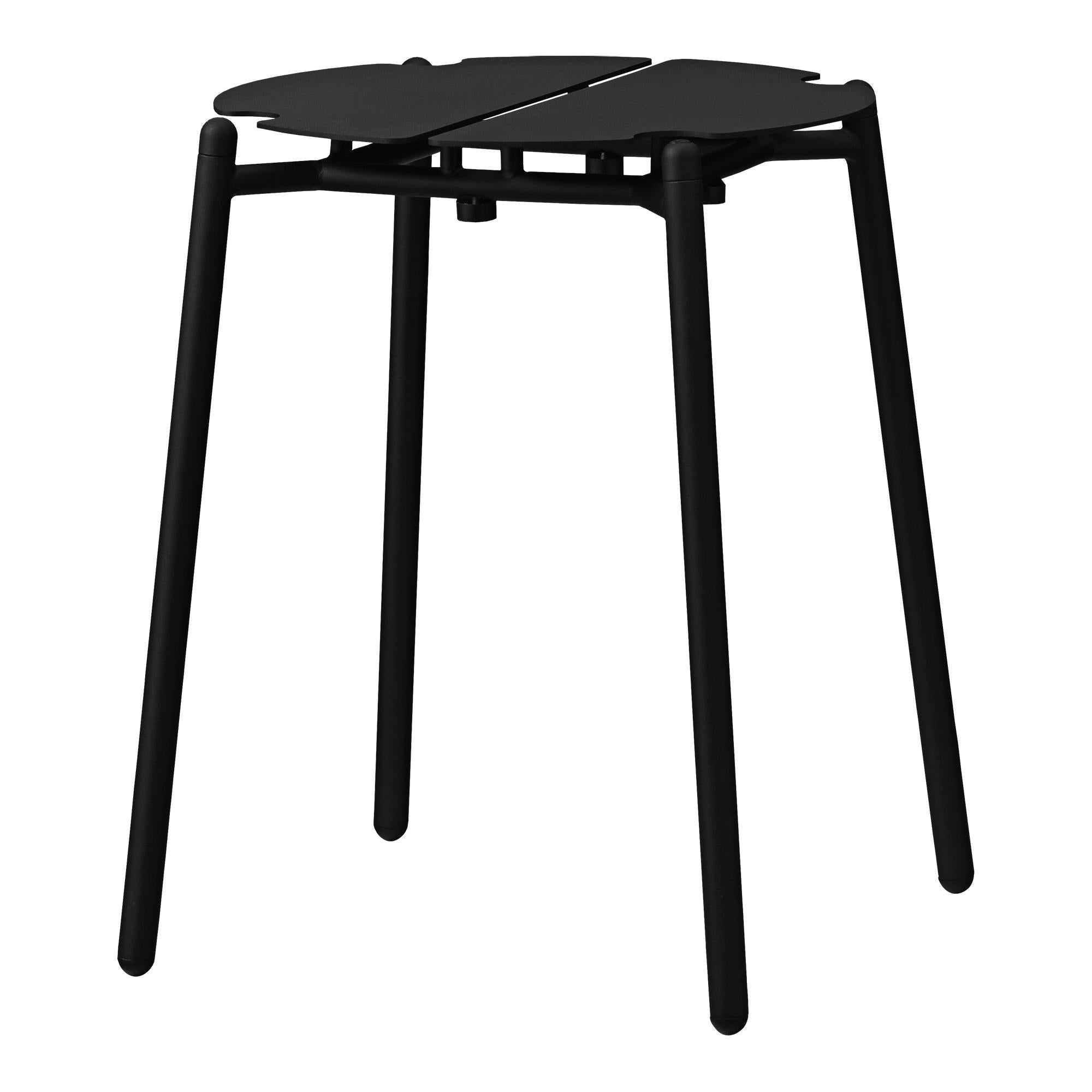 Black minimalist stool 
Dimensions: Diameter 35 x H 45 cm 
Materials: Steel w. Matte Powder Coating & Aluminum w. Matte Powder Coating.
Available in colors: Taupe, Bordeaux, Forest, Ginger Bread, Black and, Black and Gold.


The NOVO stools