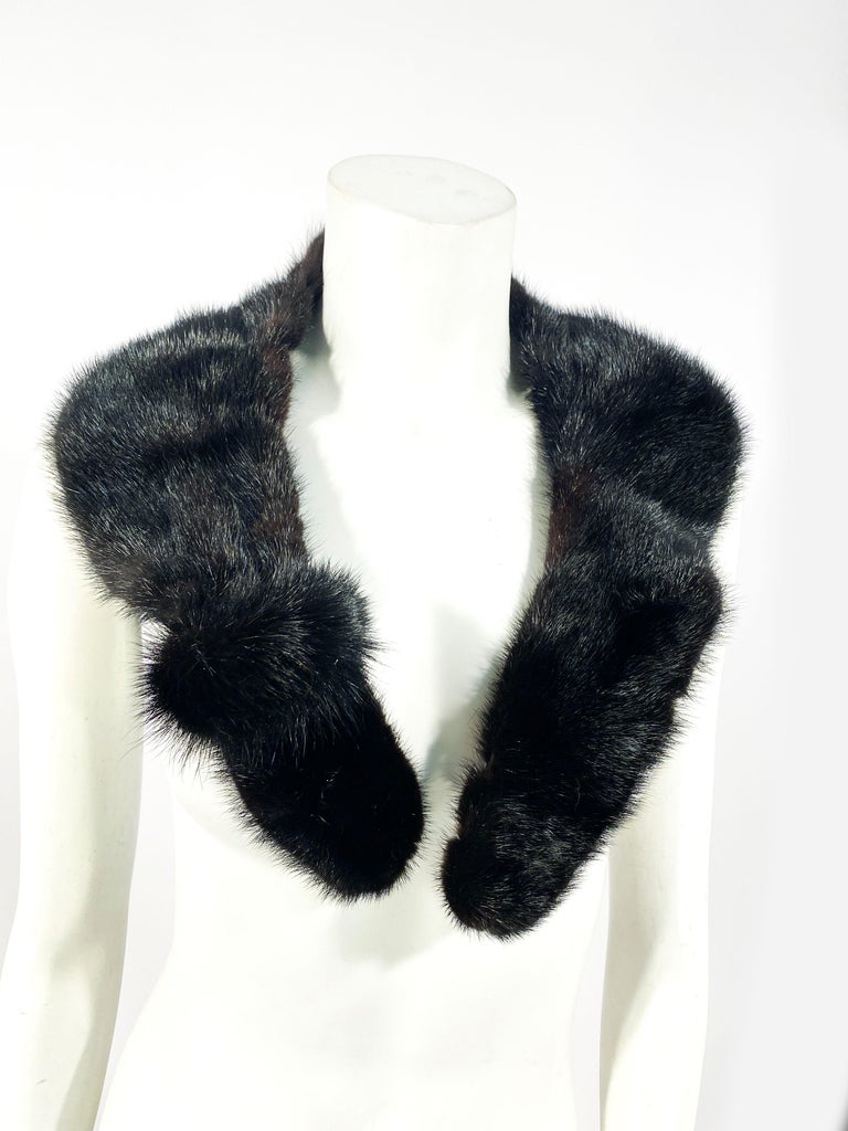 Black Mink Enlarged Fur Collar at 1stDibs