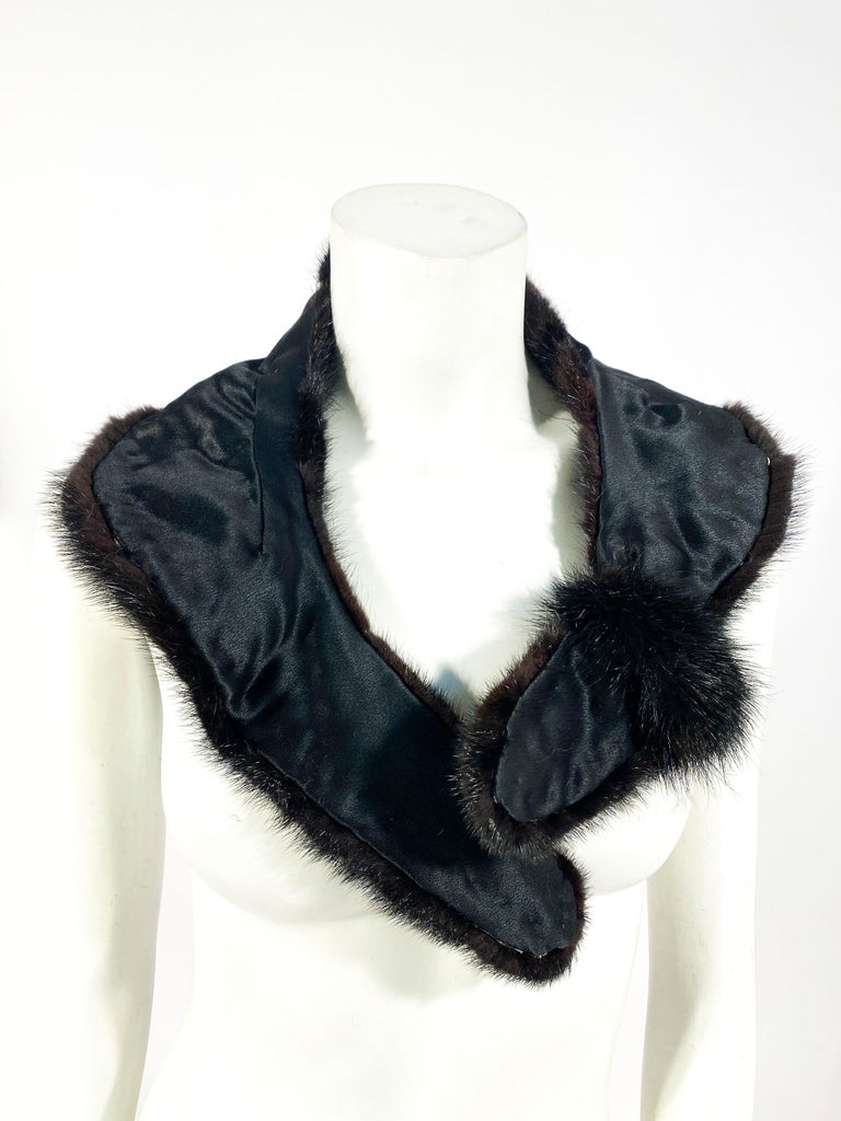 Black Mink Enlarged Fur Collar at 1stDibs