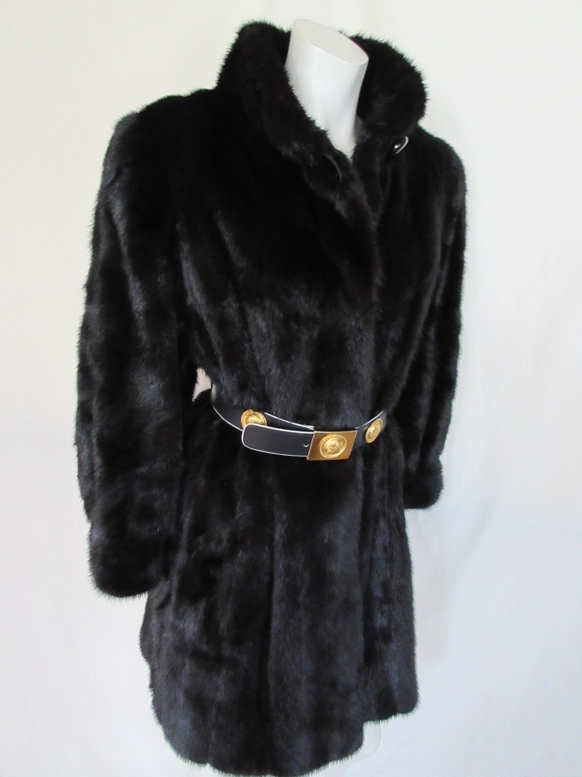 Black Mink Fur Coat For Sale 7
