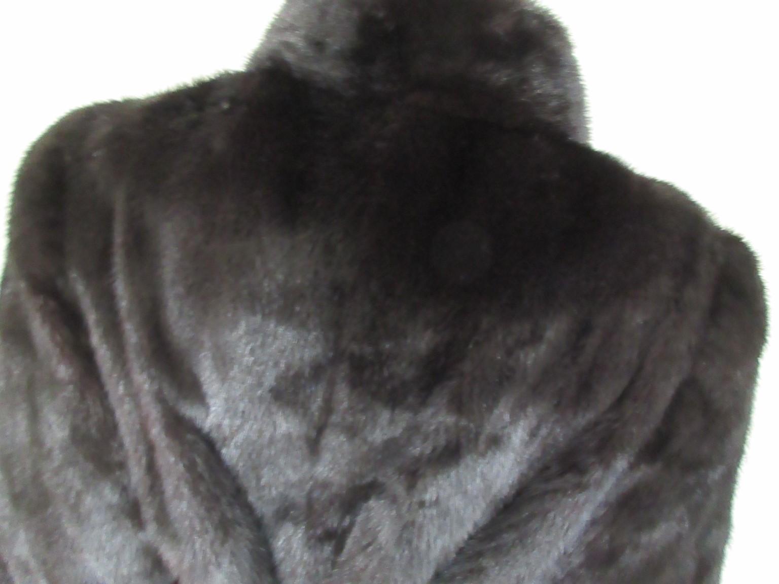 Black Mink Fur Coat For Sale 1