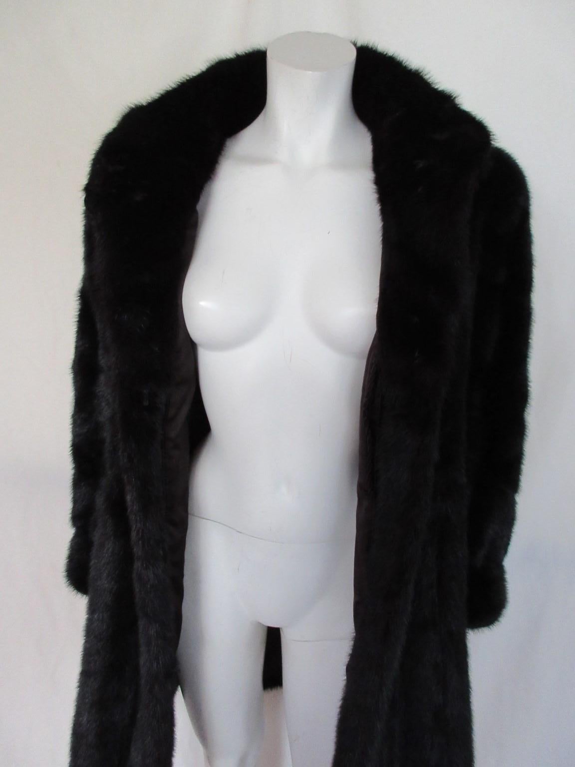 Black Mink Fur Coat For Sale 2