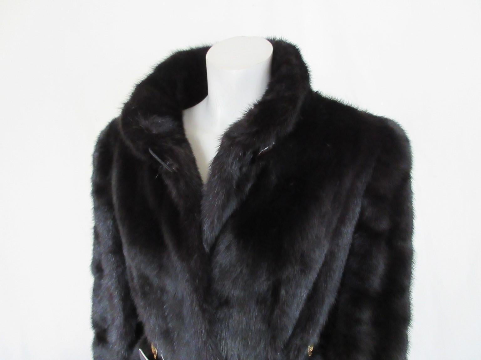 Black Mink Fur Coat For Sale 4