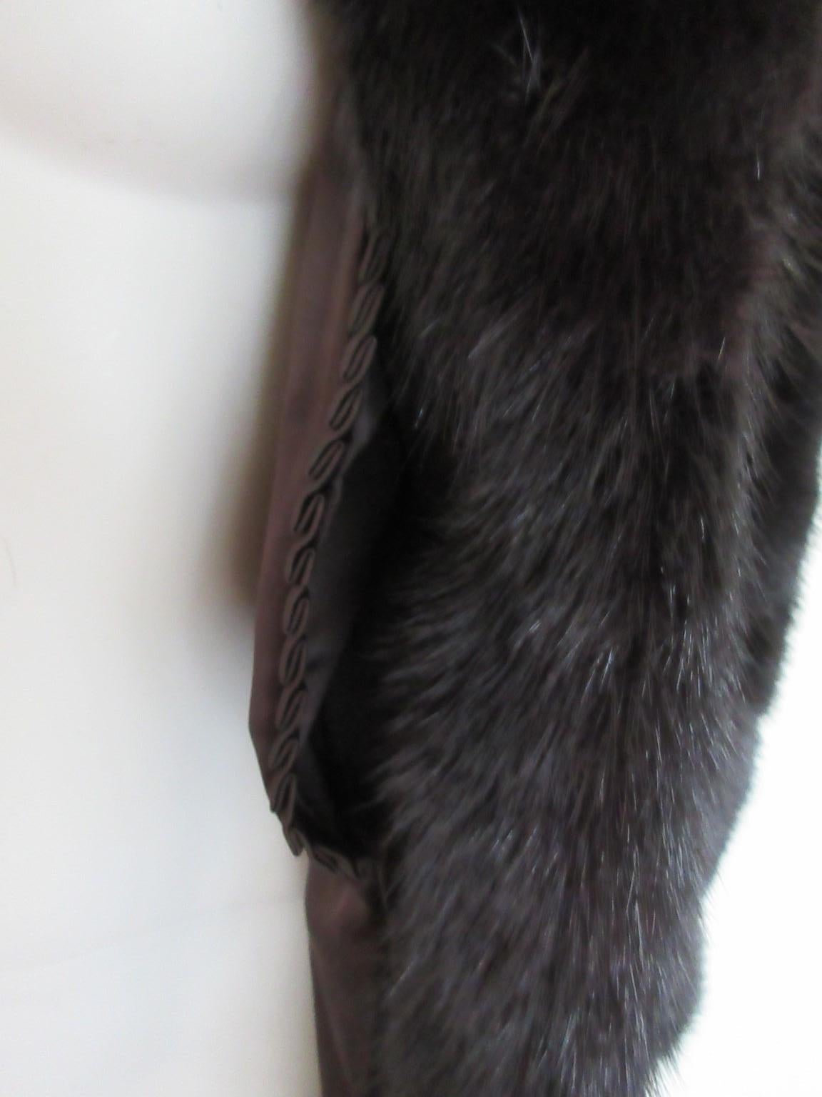 Black Mink Fur Coat For Sale 5