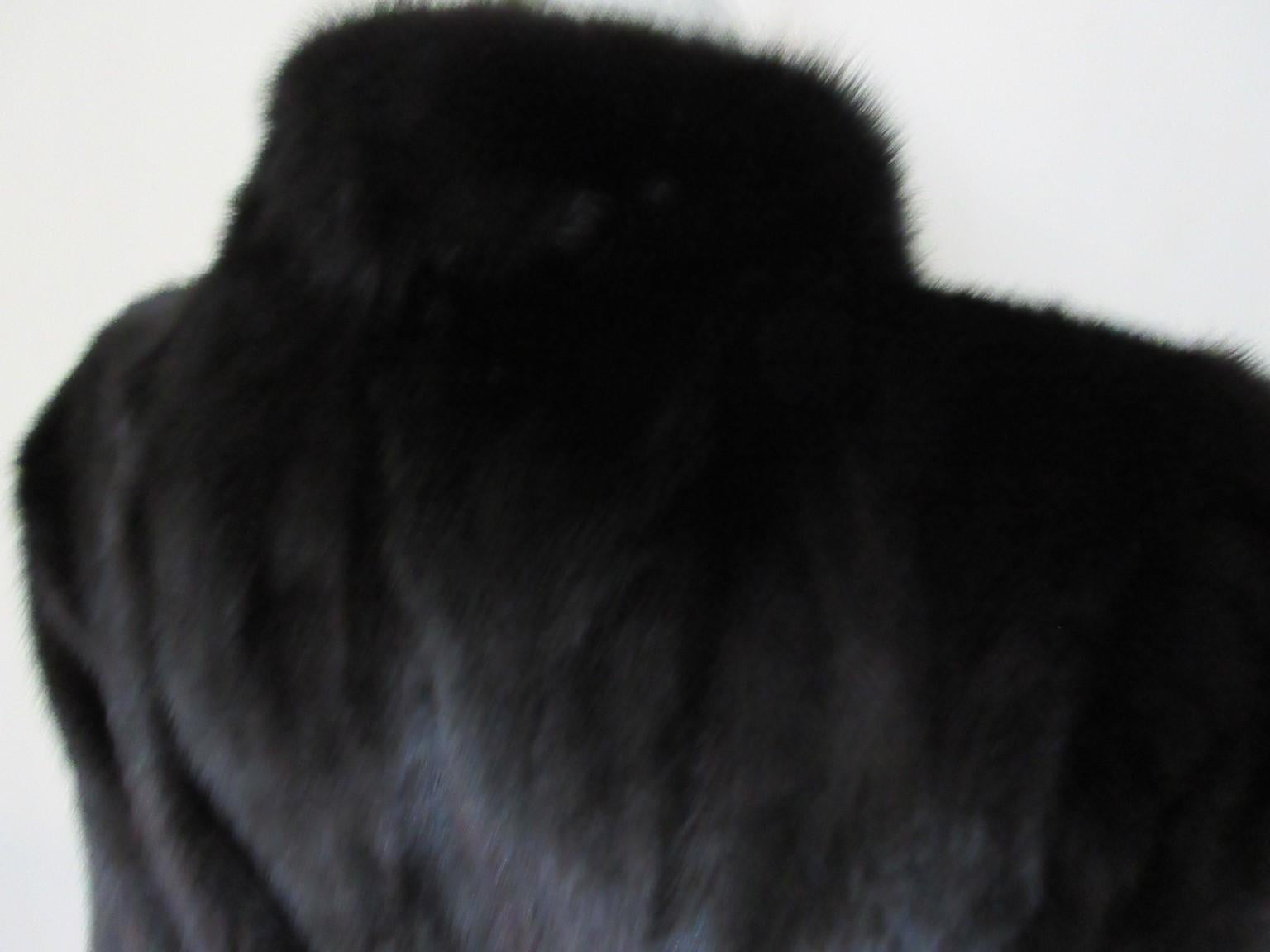 Women's or Men's Black Mink Fur Jacket For Sale