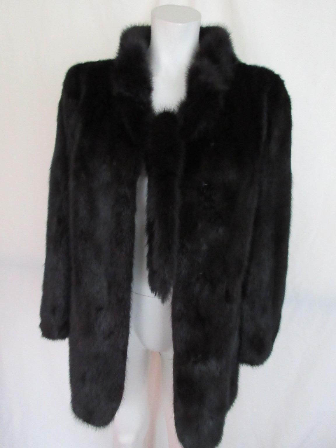 Black Mink Fur Jacket For Sale 1