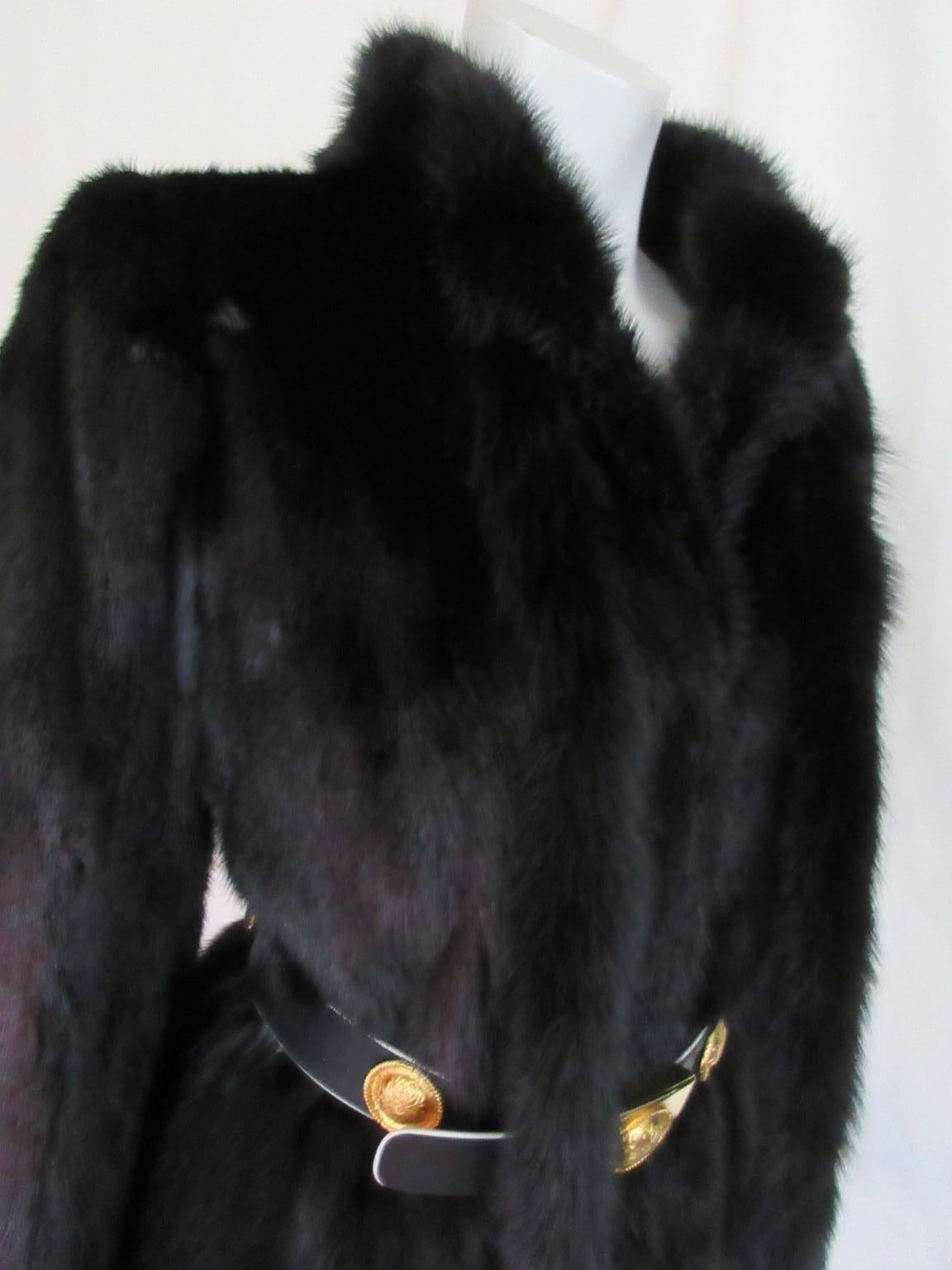 Black Mink Fur Jacket For Sale 4