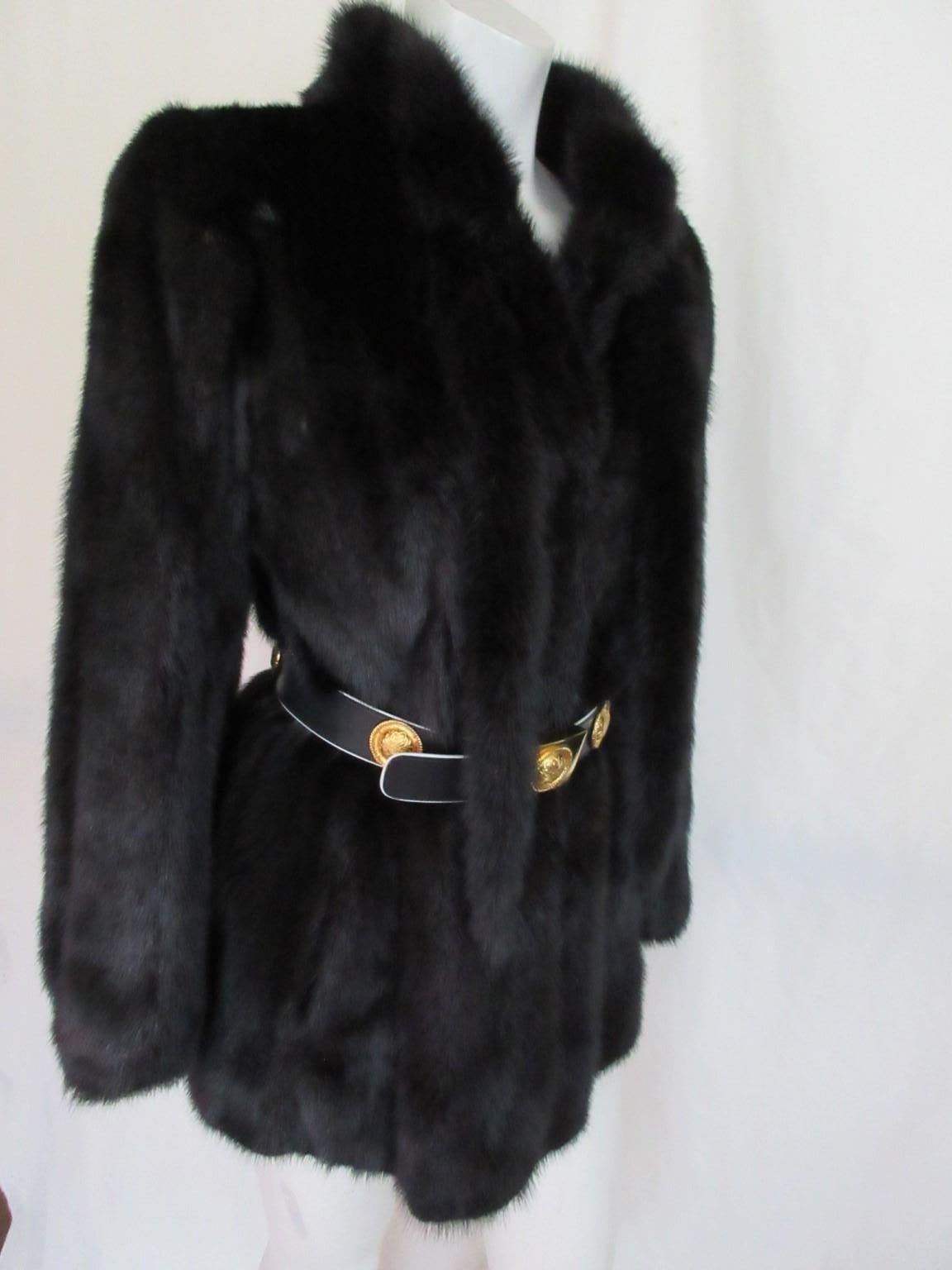 Black Mink Fur Jacket For Sale 5