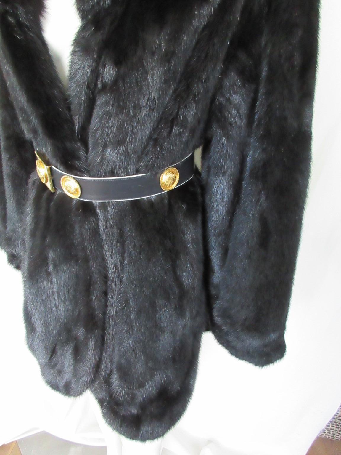Black Mink Fur Opera Coat For Sale 1
