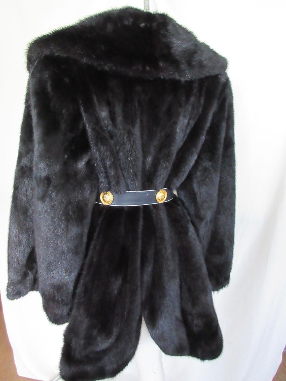 Black Mink Fur Opera Coat For Sale 2