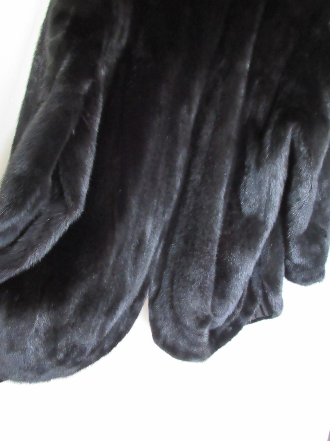 Black Mink Fur Opera Coat For Sale 3