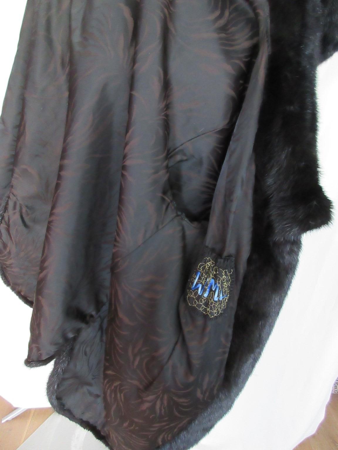 Black Mink Fur Opera Coat For Sale 4