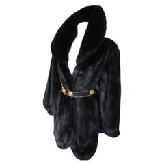Black Mink Fur Opera Coat