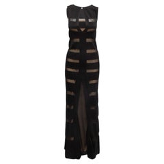 Black Missoni Striped Knit Sleeveless Maxi Dress