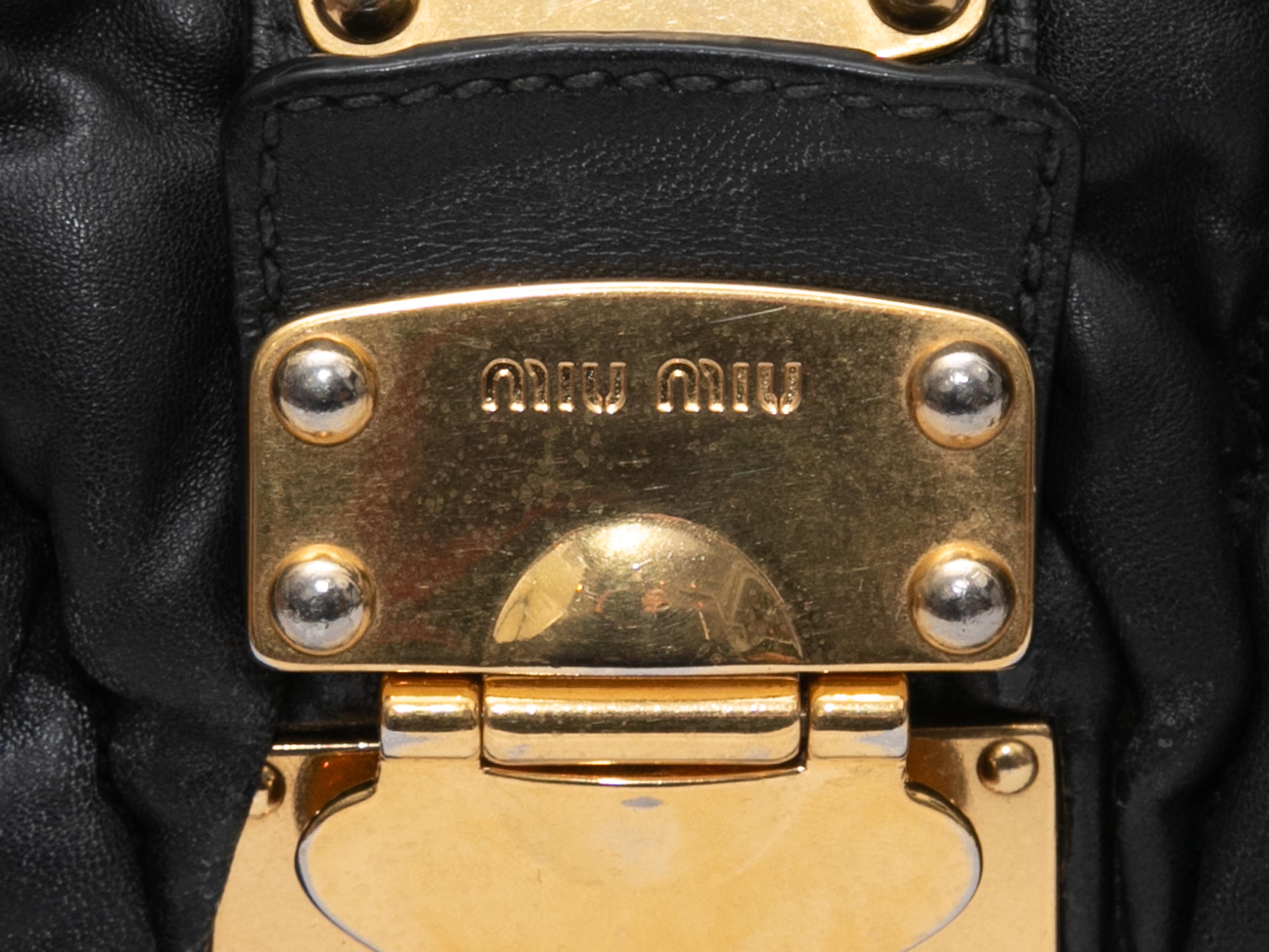 Black Miu Miu Crinkle Leather Crossbody Bag For Sale 1