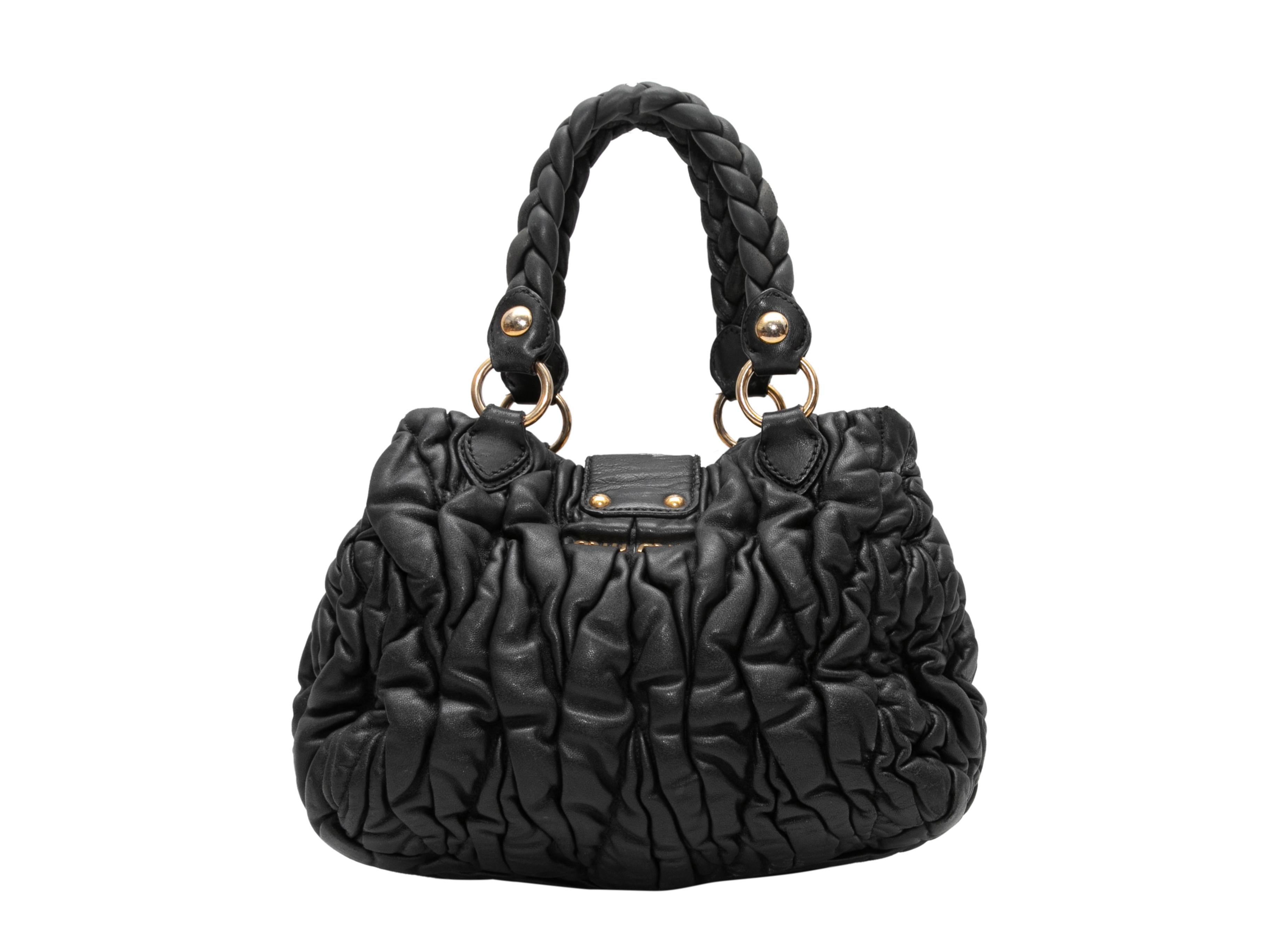 Black Miu Miu Crinkle Leather Crossbody Bag 3