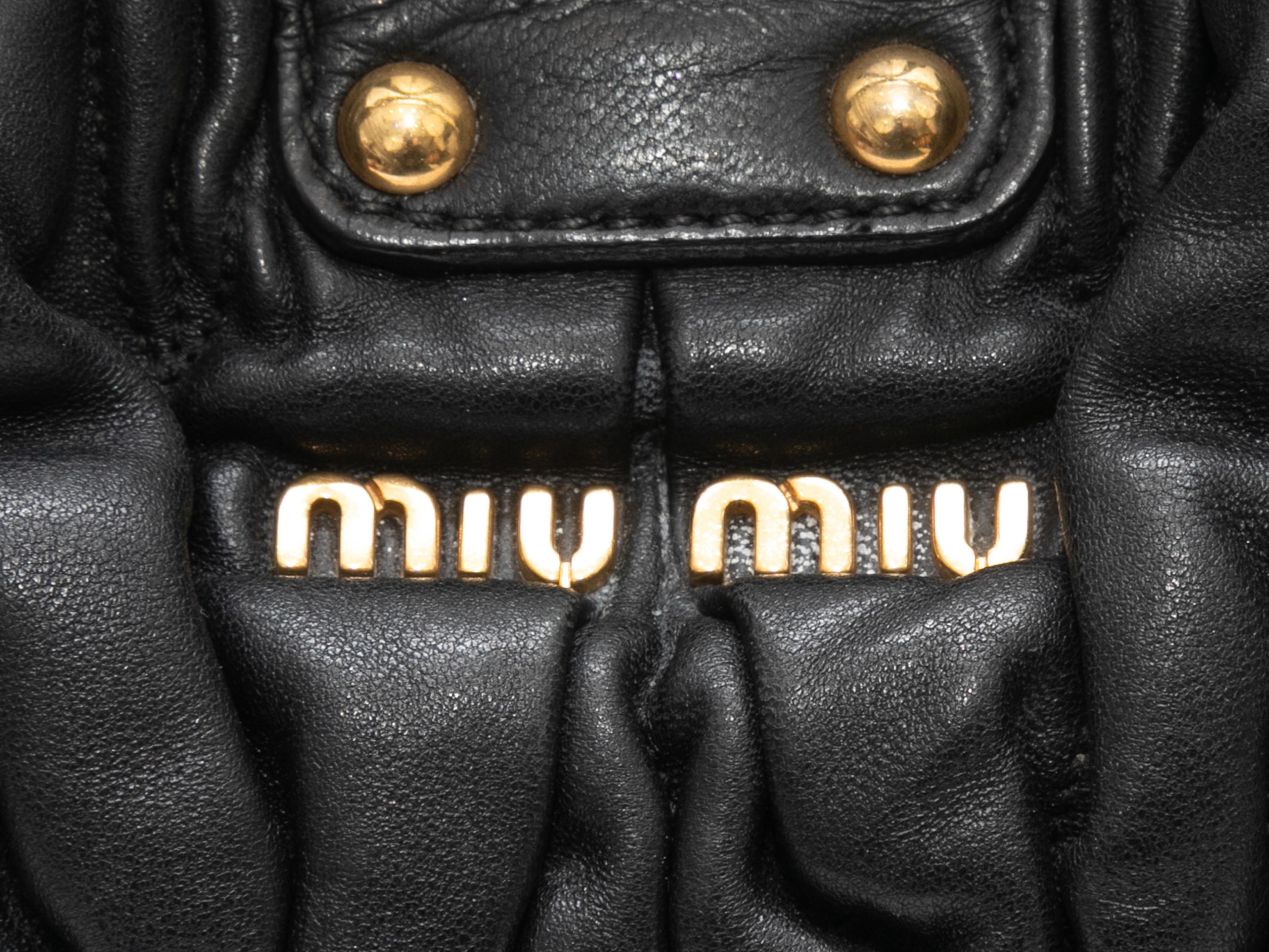 Black Miu Miu Crinkle Leather Crossbody Bag For Sale 4