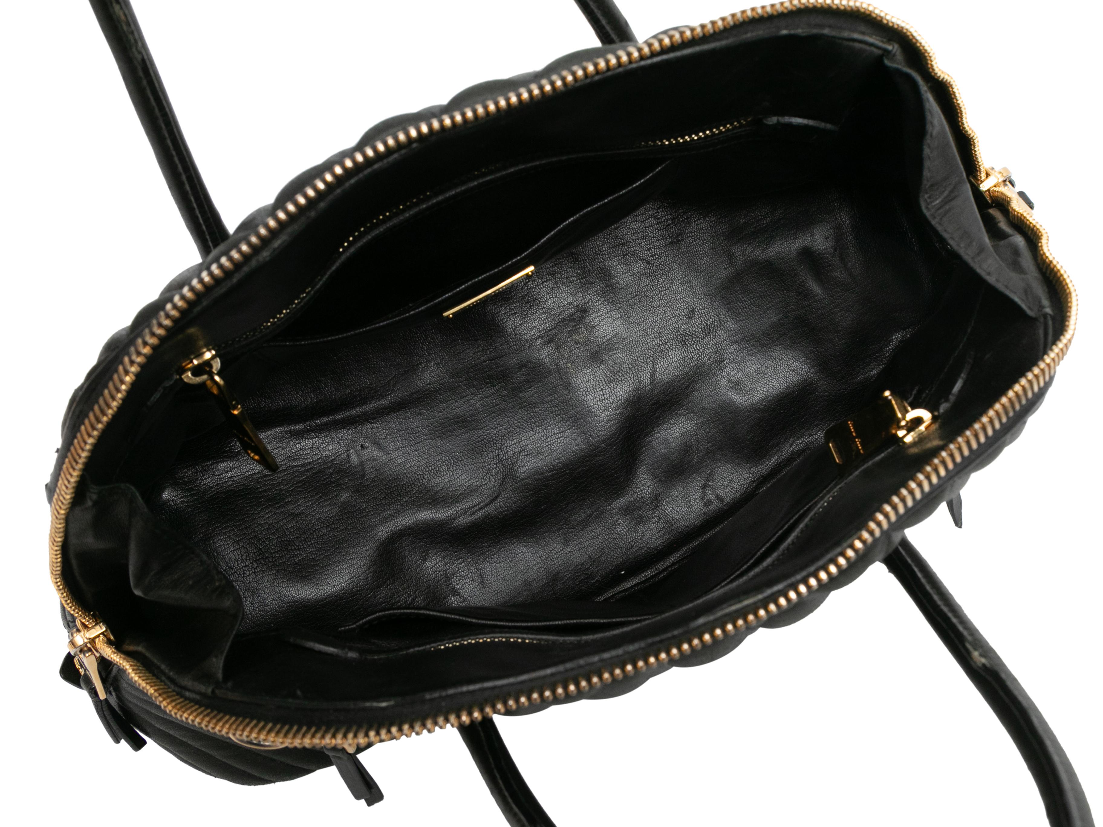 Black Miu Miu Leather Moto Bag In Good Condition In New York, NY