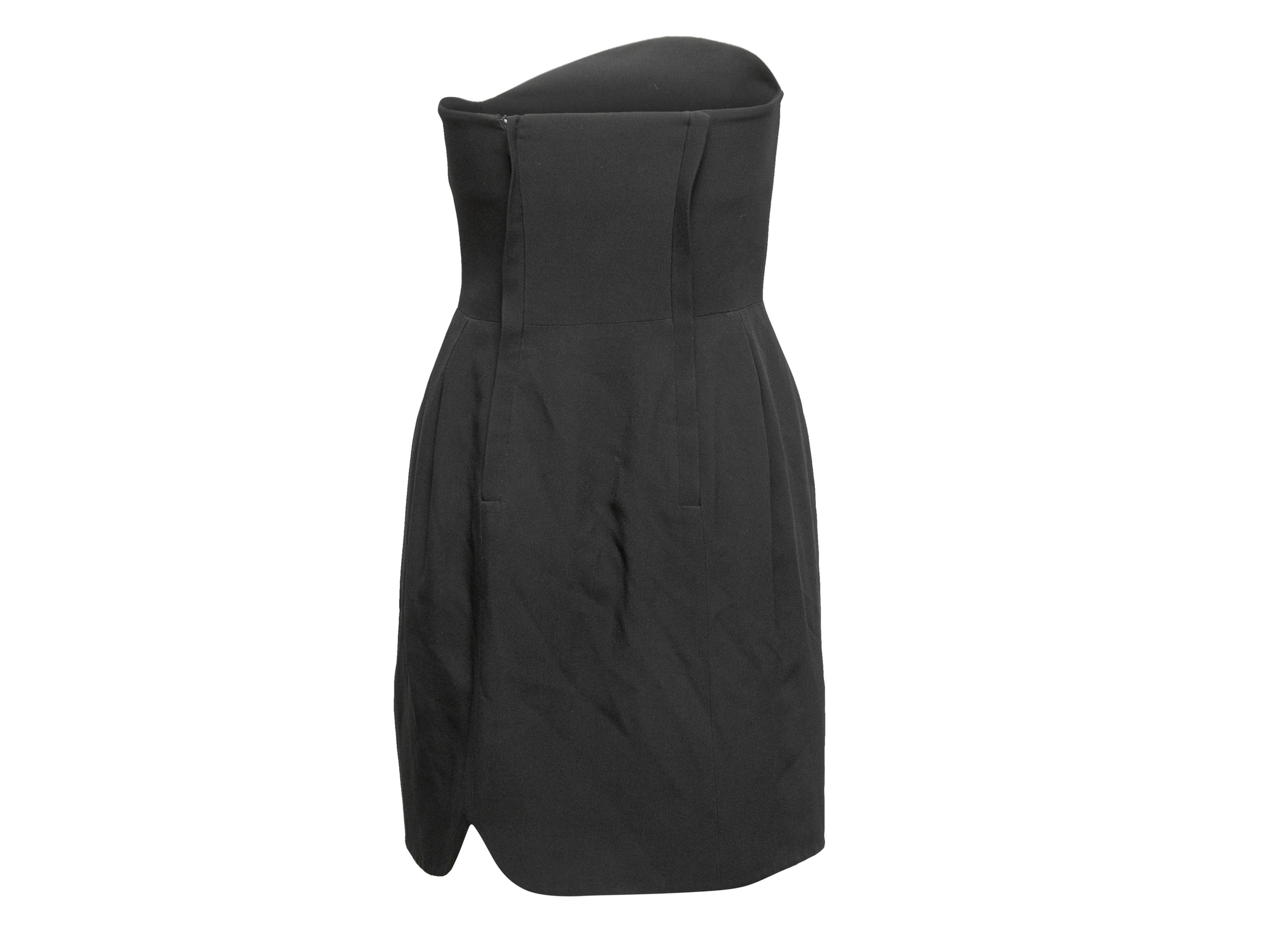 Black Miu Miu Strapless Mini Dress Size IT 40 In Good Condition For Sale In New York, NY