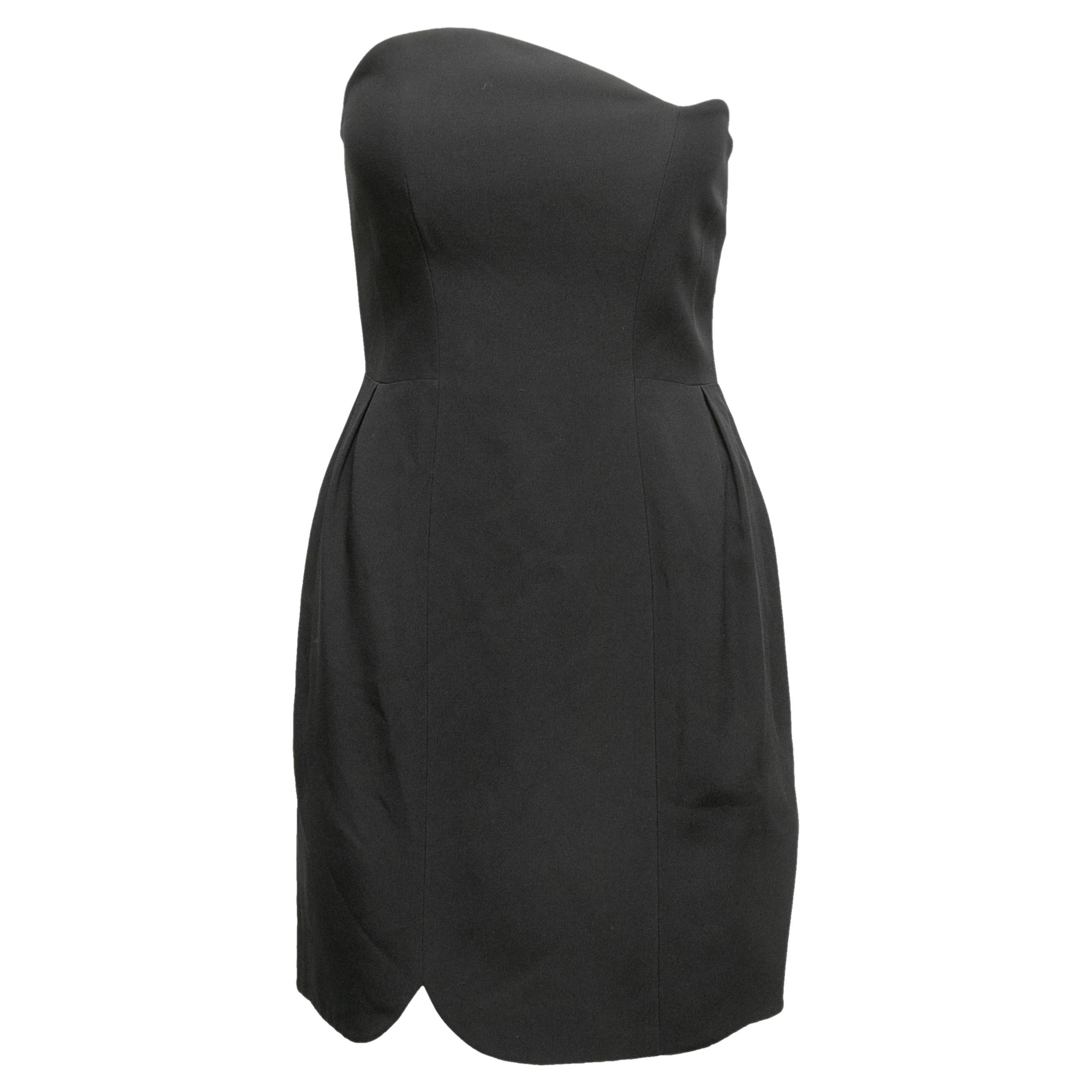 Mini robe sans bretelles Miu Miu noir Taille IT 40 en vente