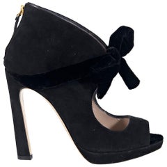 Black Miu Miu Suede Ankle Boots