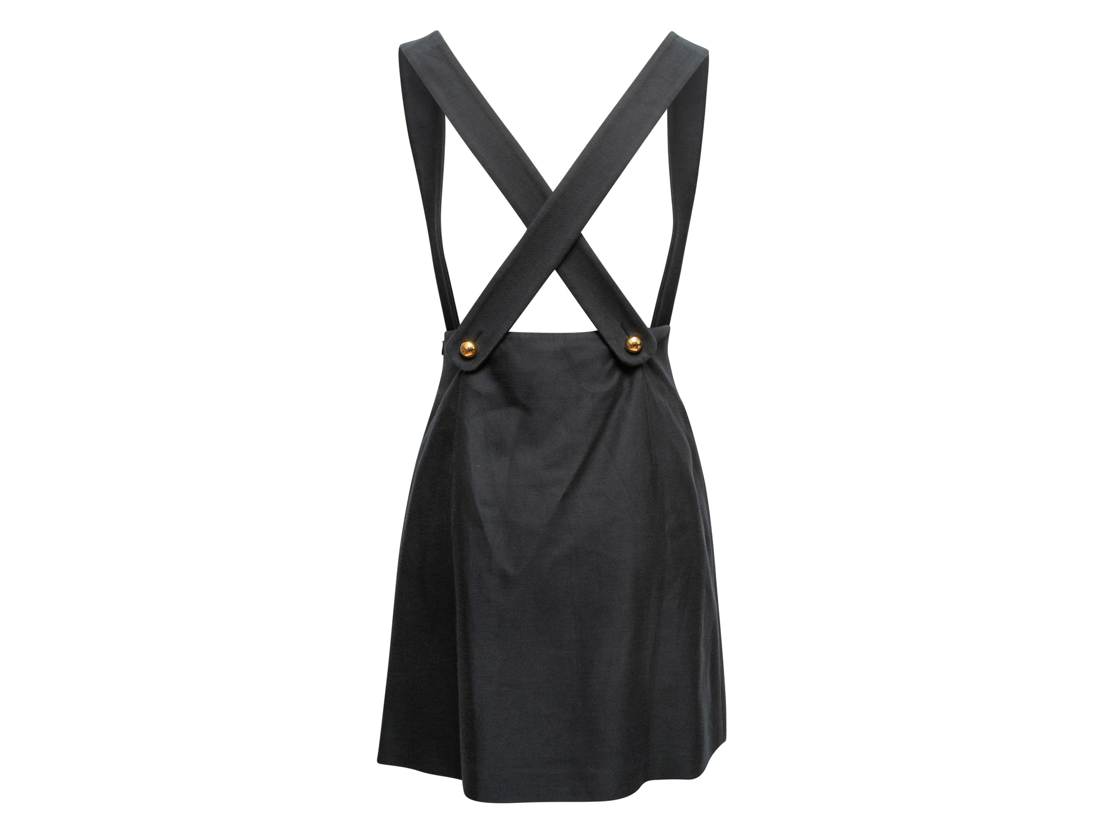 Black Miu Miu Suspender Skirt Size IT 44 In Good Condition For Sale In New York, NY