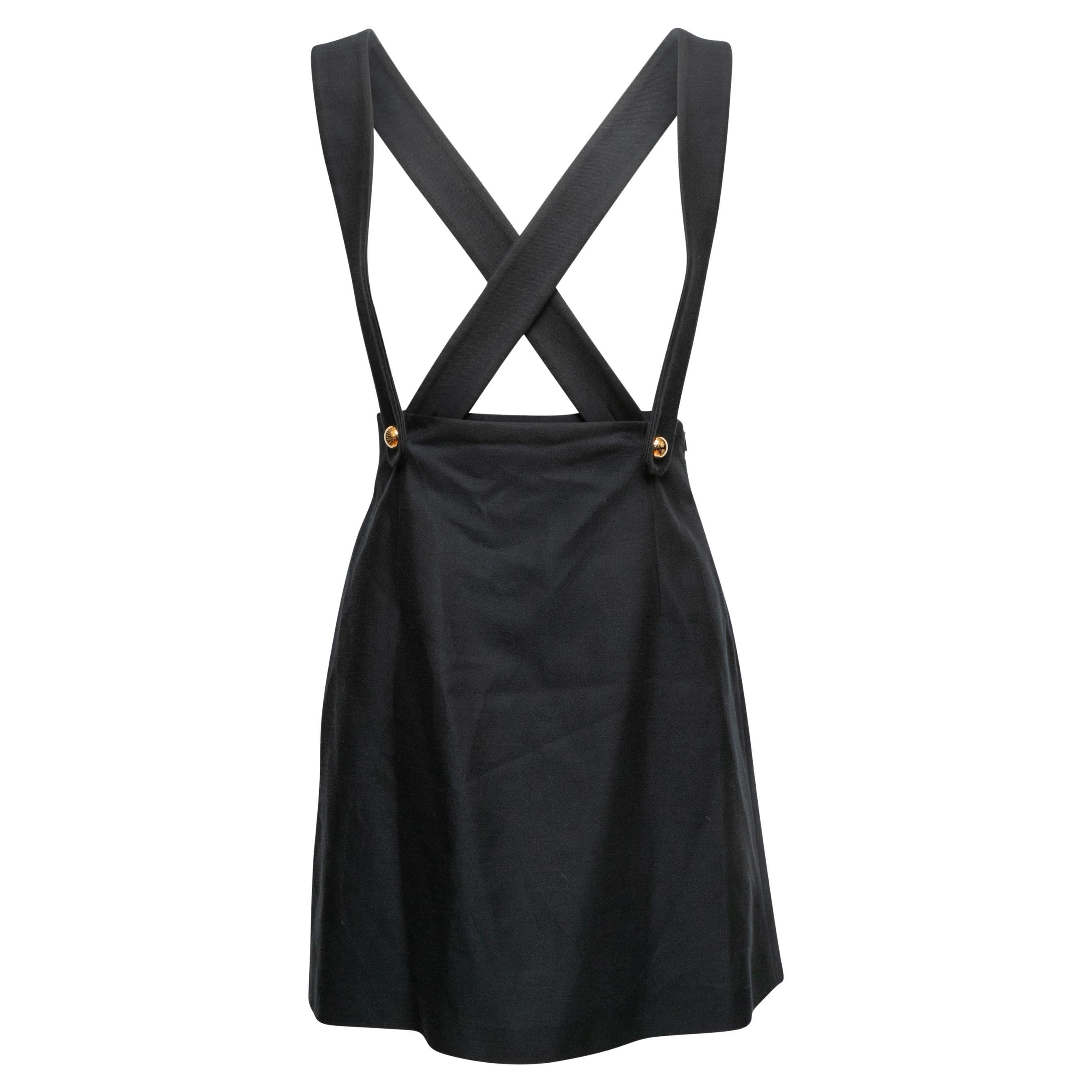 Black Miu Miu Suspender Skirt Size IT 44 For Sale