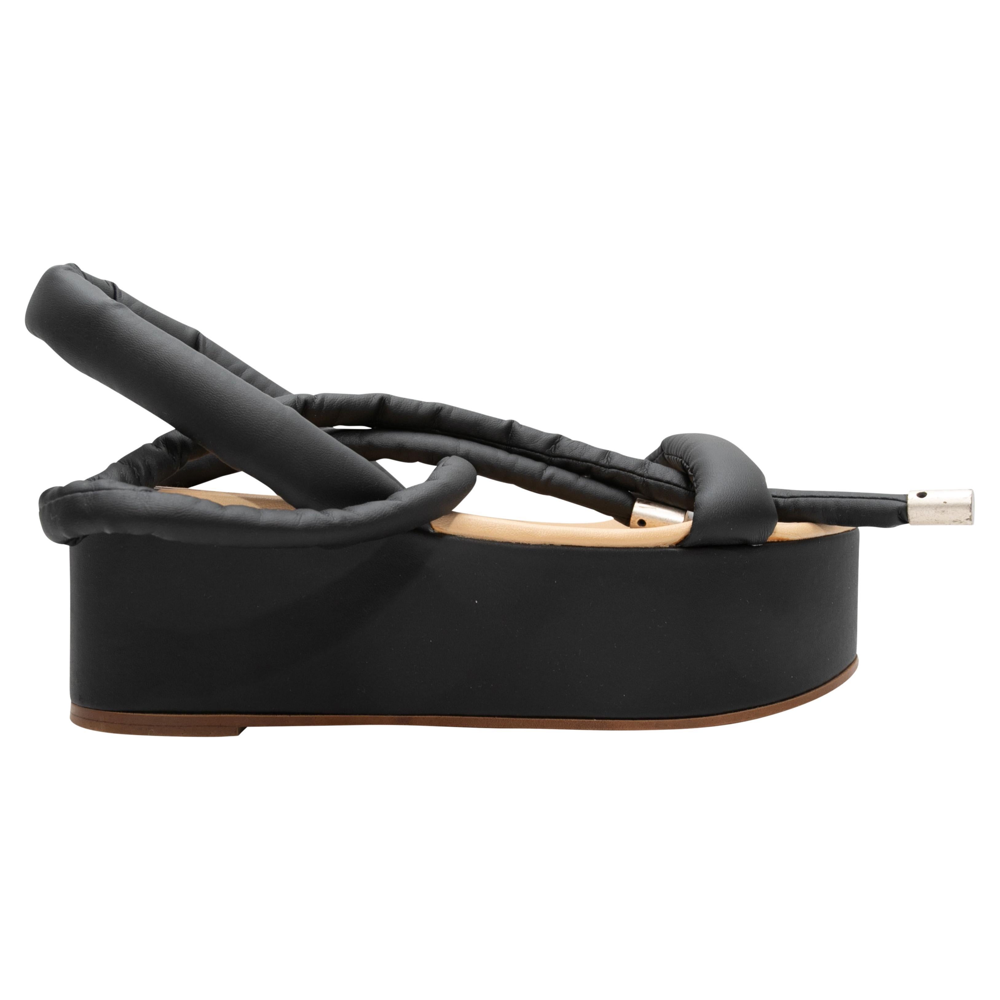 Black MM6 Maison Margiela Platform Sandals Size 37 For Sale