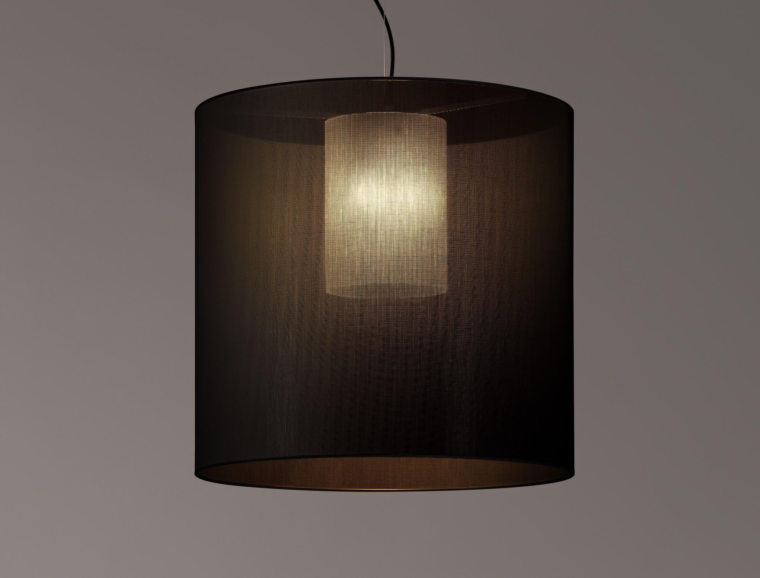 Modern Black Moaré L Pendant Lamp by Antoni Arola For Sale