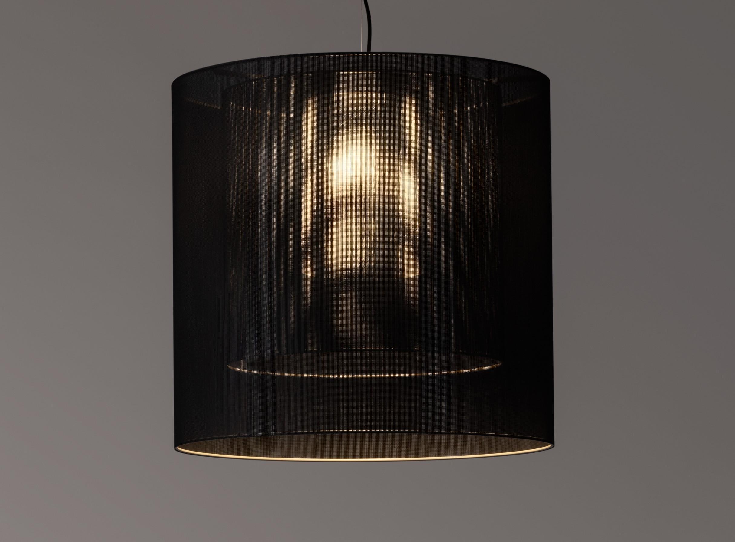 Modern Black Moaré LM Pendant Lamp by Antoni Arola For Sale