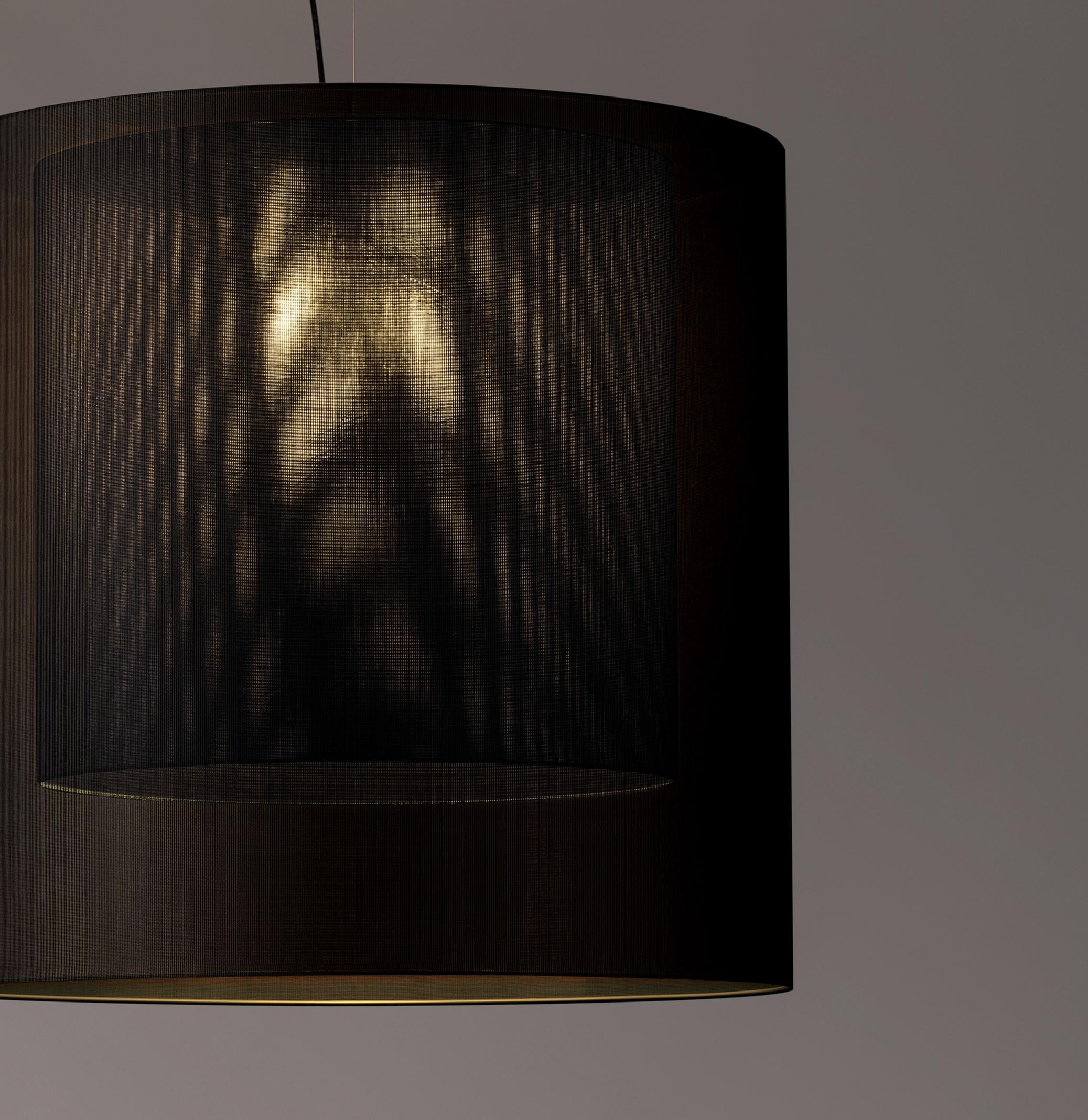 Modern Black Moaré XL Pendant Lamp by Antoni Arola For Sale