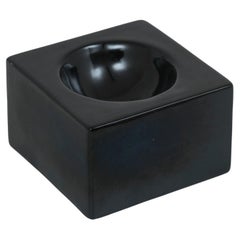 Bol ou cendrier en céramique noir modèle 444 par Ettore Sottsass pour Il Sestante 1960s