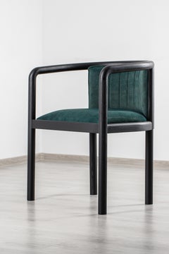 Black Modern Alton Solid Wood Dining Chair