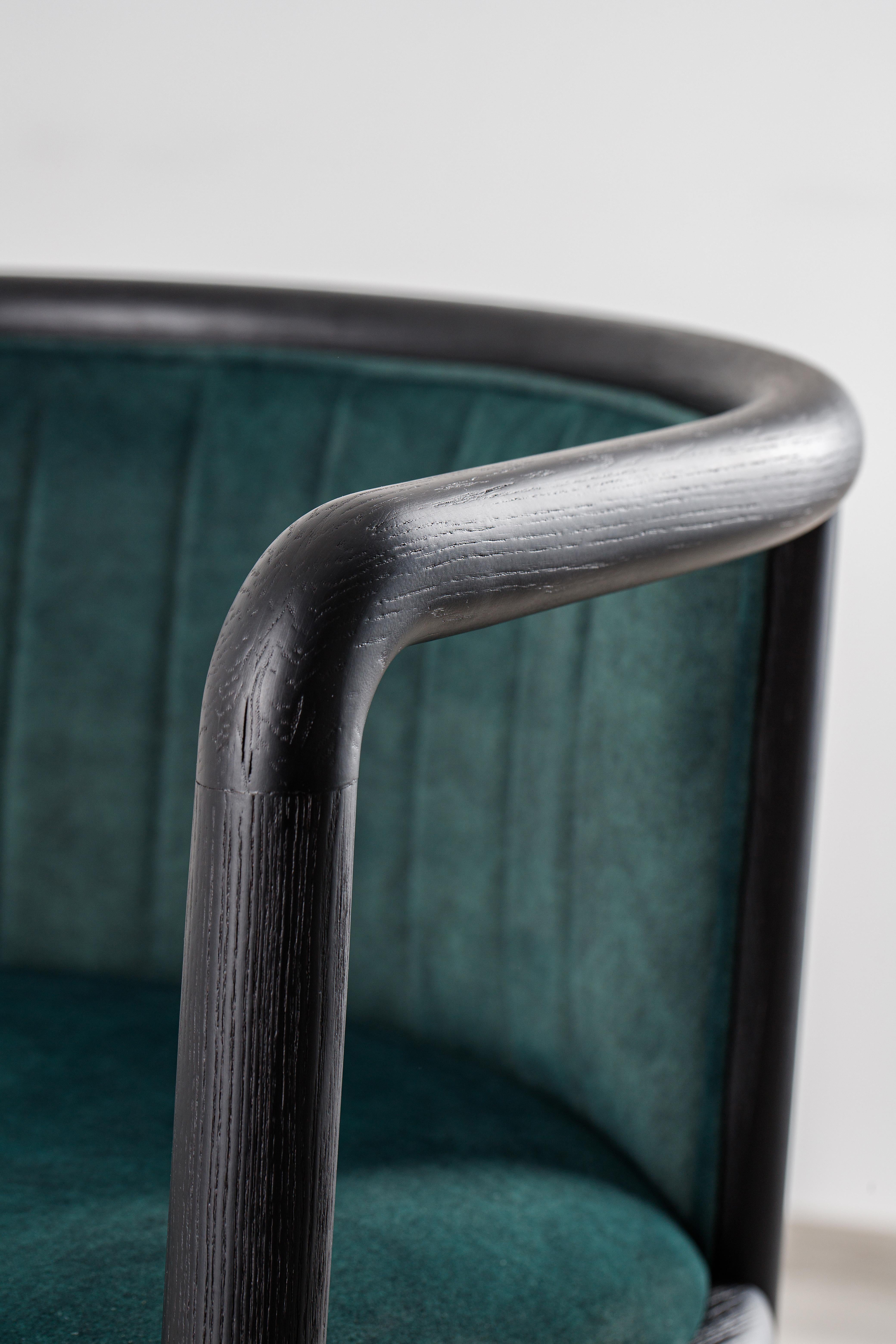 Mid-Century Modern Black Modern Alton Solid Wood Dining Chair For Sale