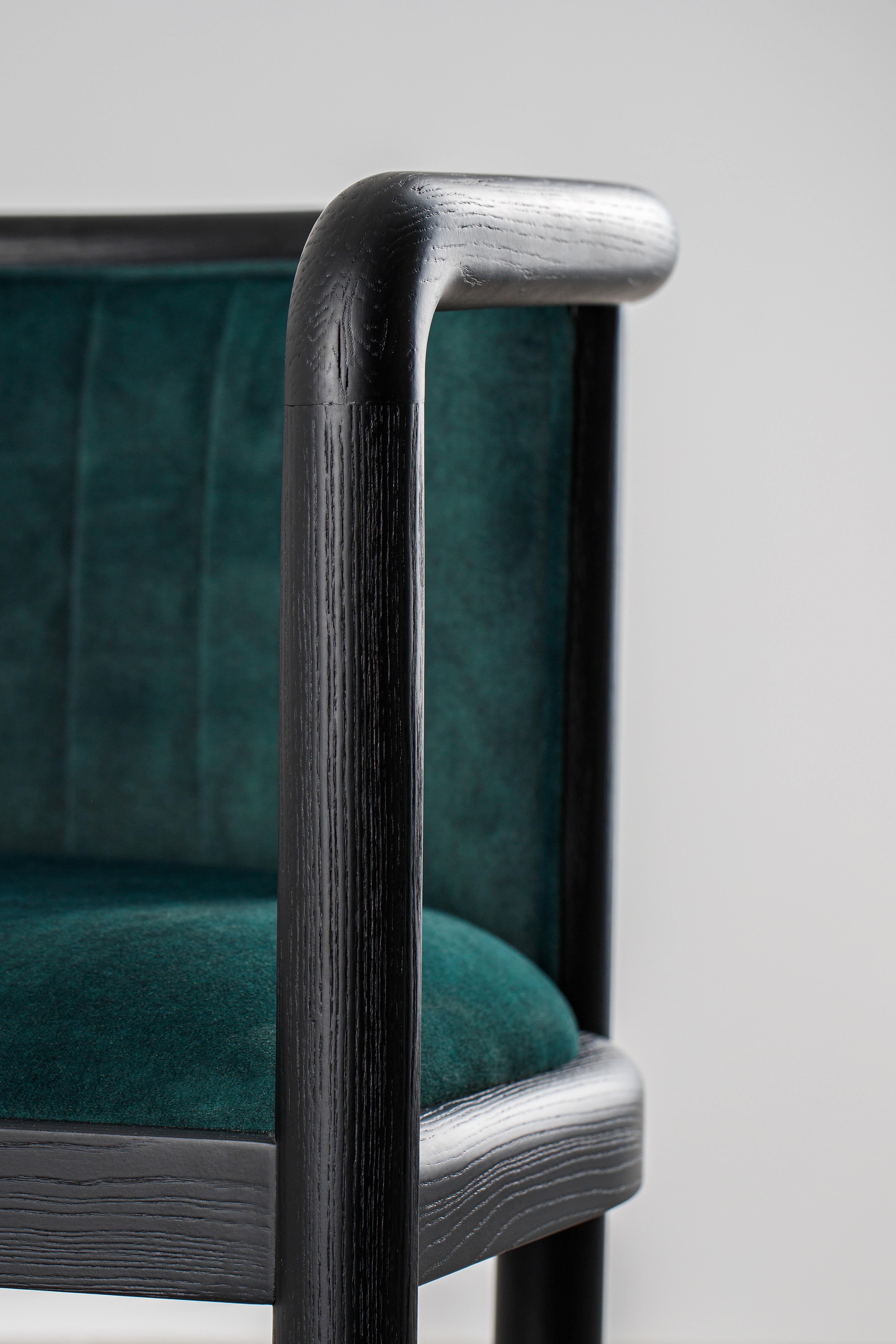 Moldovan Black Modern Alton Solid Wood Dining Chair For Sale