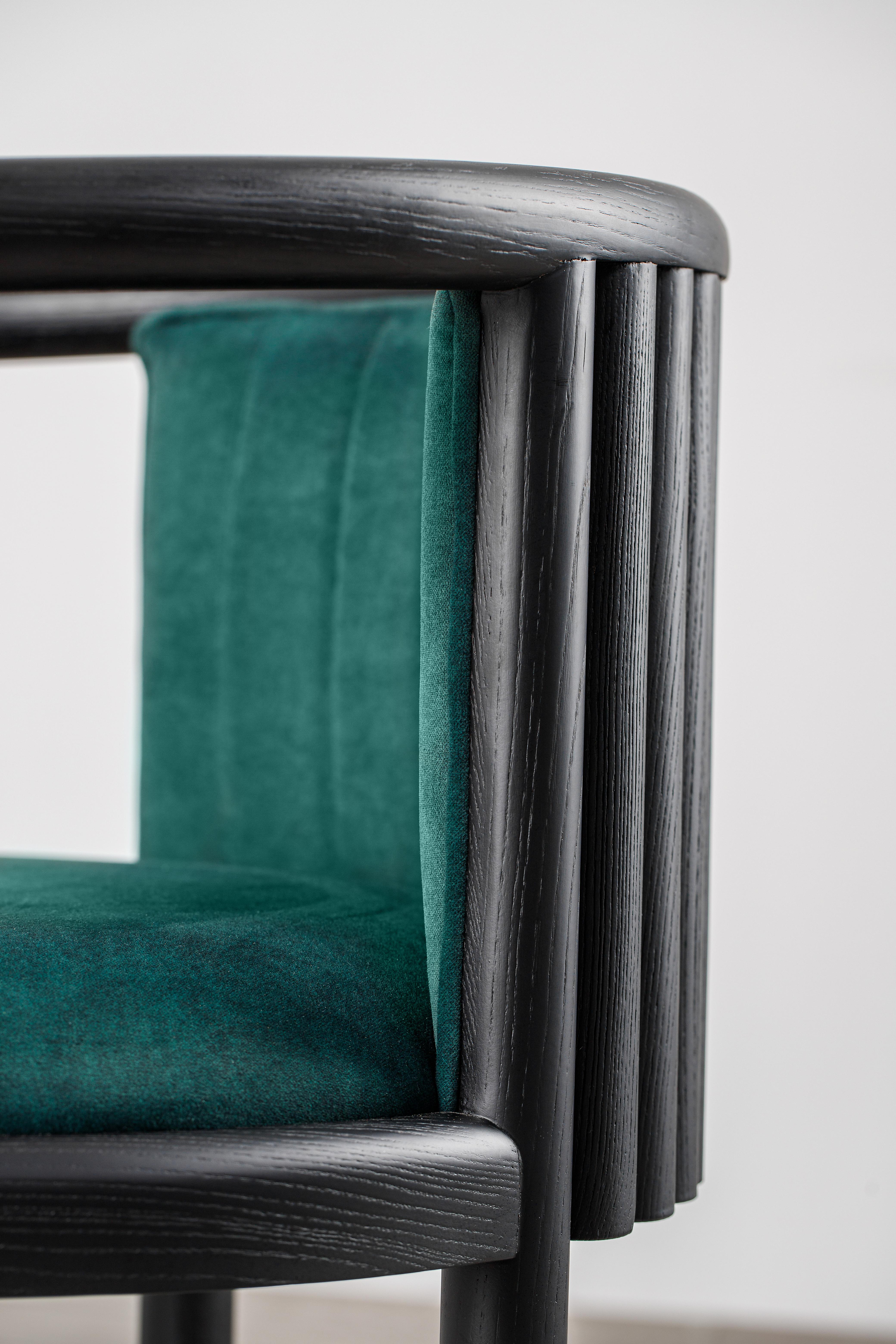 Ash Black Modern Alton Solid Wood Dining Chair For Sale