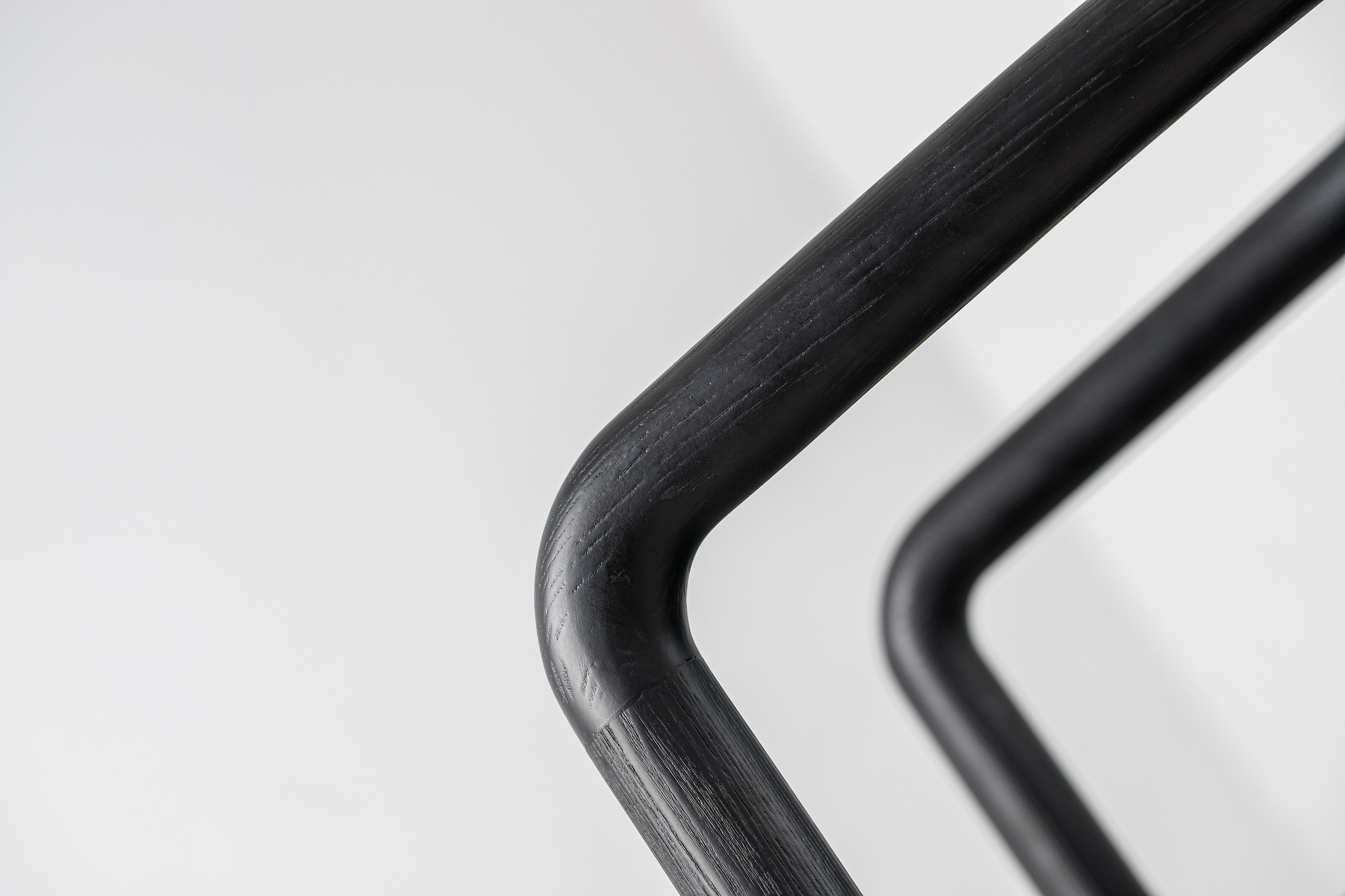 Black Modern Alton Solid Wood Dining Chair For Sale 1